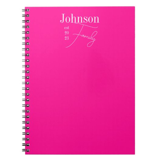 Personalisierter Familienname - Heiß rosa Notizblock (Vorderseite)