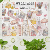 Personalisierter Familienname Herbstfarbe Geschirrtuch (Gefaltet)