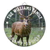 Personalisierter Familienname Hirsche Foto Dartscheibe (vorne)