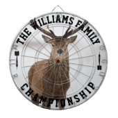 Personalisierter Familienname Hirsche Foto Dartscheibe (vorne)