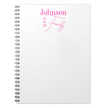 Personalisierter Familienname Hot Pink und Weiß
