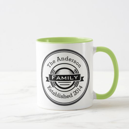 Personalisierter Familienname im Retro-Logo Tasse (Rechts)