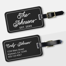 Personalisierter Familienname in eleganter schwarz