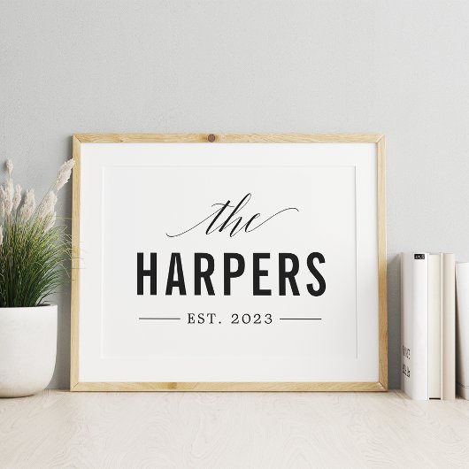 Personalisierter Familienname Jahr fest etablierte Poster