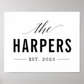 Personalisierter Familienname Jahr fest etablierte Poster (Vorne)