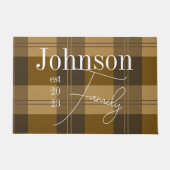 Personalisierter Familienname Kariert Fußmatte (Vorderseite)