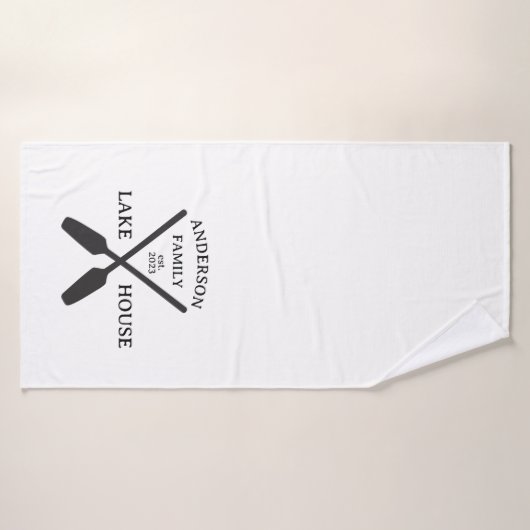 Personalisierter Familienname Lake House Badehandtuch (Badehandtuch)