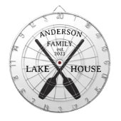 Personalisierter Familienname Lake House Dartscheibe (vorne)