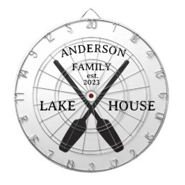 Personalisierter Familienname Lake House Dartscheibe