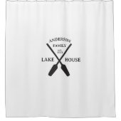 Personalisierter Familienname Lake House Duschvorhang (Vorderseite)