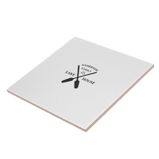 Personalisierter Familienname Lake House Fliese (Seite)