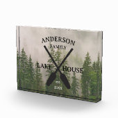 Personalisierter Familienname Lake House Fotoblock (Rechts)