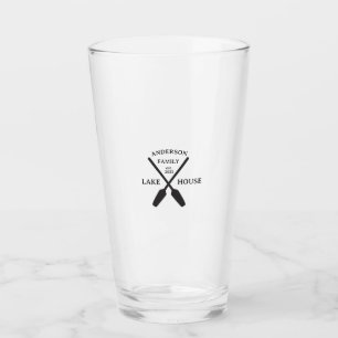Personalisierter Familienname Lake House Glas