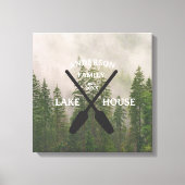 Personalisierter Familienname Lake House Leinwanddruck (Vorderseite)