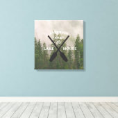 Personalisierter Familienname Lake House Leinwanddruck (Insitu (Holzboden))