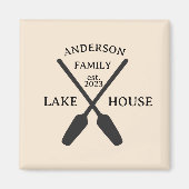 Personalisierter Familienname Lake House Magnet (Vorne)