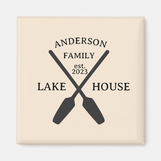 Personalisierter Familienname Lake House Magnet (Vorne)