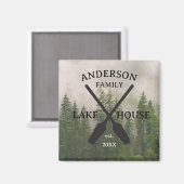 Personalisierter Familienname Lake House Magnet (Vorderseite/Rückseite)