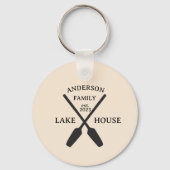 Personalisierter Familienname Lake House Schlüsselanhänger (Vorderseite)