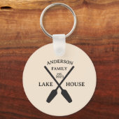 Personalisierter Familienname Lake House Schlüsselanhänger (Vorderseite)