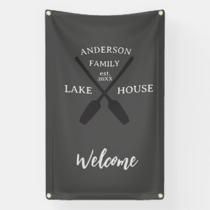 Personalisierter Familienname Lake House Willkomme Banner