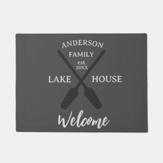 Personalisierter Familienname Lake House Willkomme Fußmatte