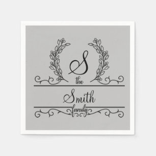 Personalisierter Familienname mit Monogramm Serviette