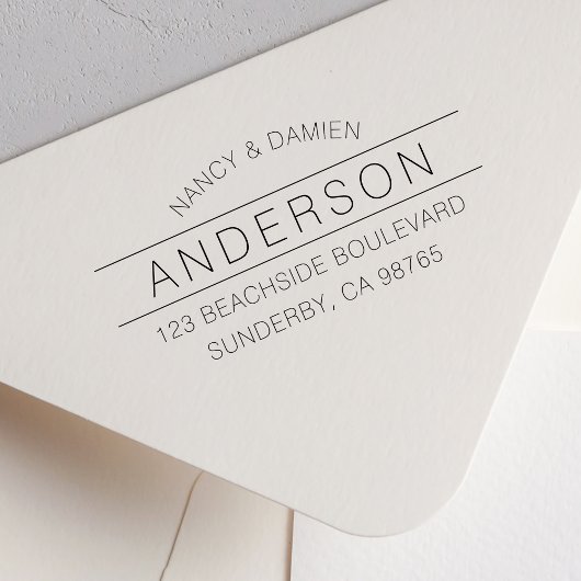 Personalisierter Familienname Moderne Rücksendeadr Permastempel