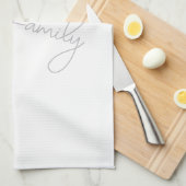 Personalisierter Familienname Moderner Minimalisti Geschirrtuch (Viertel Falte)