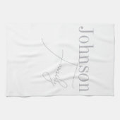 Personalisierter Familienname Moderner Minimalisti Geschirrtuch (Horizontal)