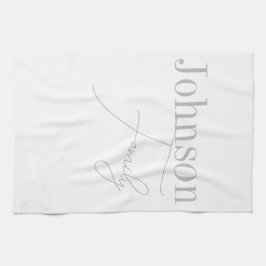 Personalisierter Familienname Moderner Minimalisti Geschirrtuch