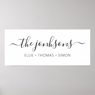 personalisierter Familienname moderner minimalisti Poster