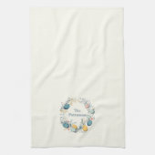 Personalisierter Familienname Osterblütenkranz Geschirrtuch (Vertikal)