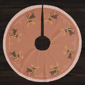 Personalisierter Familienname Rentier Weihnachten Polyester Weihnachtsbaumdecke