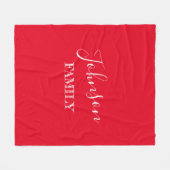 Personalisierter Familienname Rot Fleecedecke (Vorderseite (Horizontal))