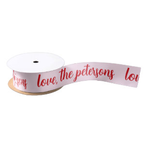 Personalisierter Familienname Rot & Rosa Moderne S Satinband