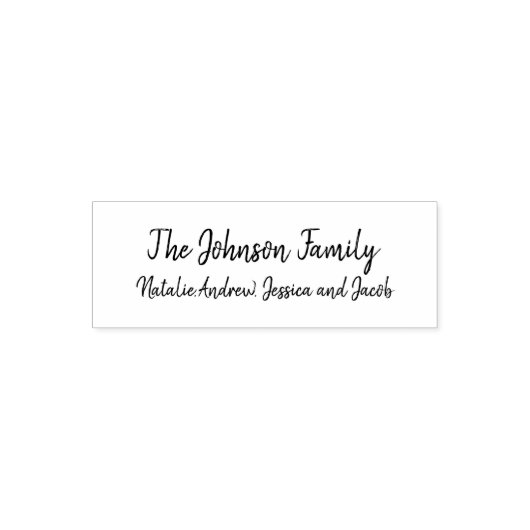 Personalisierter Familienname Rubber-Briefmarke Permastempel (Design)