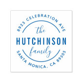 Personalisierter Familienname Runde Rücksendeadres Permastempel (Design)