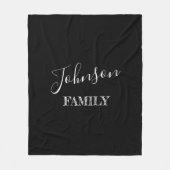 Personalisierter Familienname Schwarz Fleecedecke (Vorderseite)