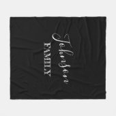 Personalisierter Familienname Schwarz Fleecedecke (Vorderseite (Horizontal))