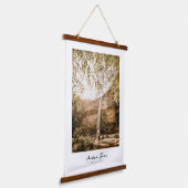 Personalisierter Familienname und Foto Art Print Wandteppich Mit Holzrahmen (Gewinkelt)