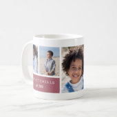 Personalisierter Familienname und Monogramm-FotoCo Kaffeetasse (Vorderseite Links)