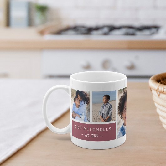 Personalisierter Familienname und Monogramm-FotoCo Kaffeetasse
