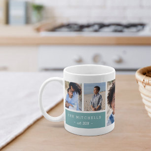 Personalisierter Familienname und Monogramm-FotoCo Kaffeetasse