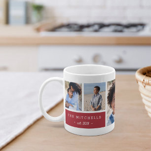 Personalisierter Familienname und Monogramm-FotoCo Kaffeetasse