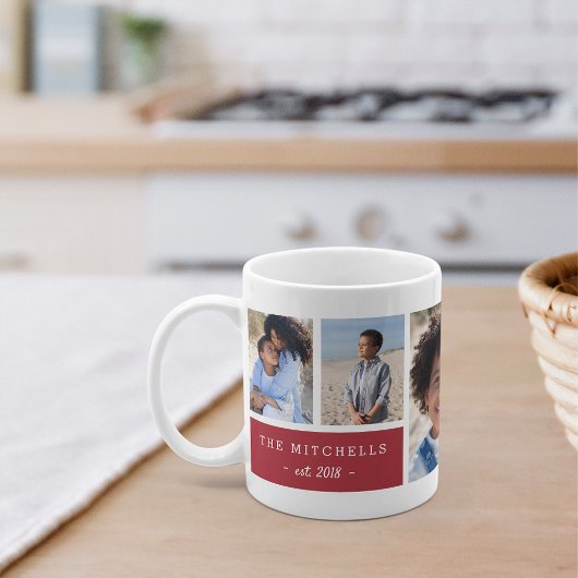 Personalisierter Familienname und Monogramm-FotoCo Kaffeetasse