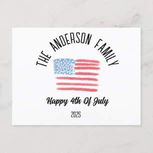 Personalisierter Familienname von Airbrush America Feiertagspostkarte
