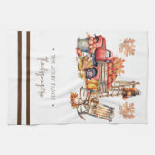 Personalisierter Familienname Wasserfarbe Erntedan Geschirrtuch (Horizontal)