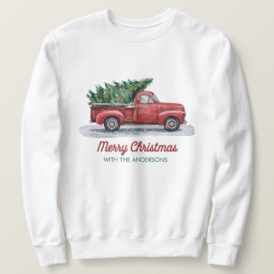 Personalisierter Familienname Weihnachts-LKW Benut Sweatshirt