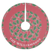 personalisierter Familienname Weihnachtsbaumrock Polyester Weihnachtsbaumdecke (Vorderseite)